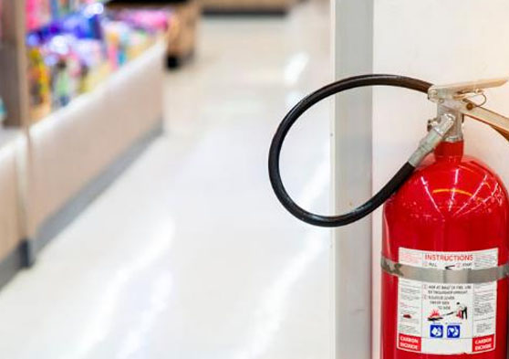 Extintor en un local comercial